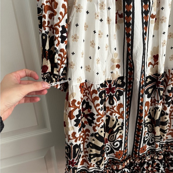 Farm Rio Flower Fan Tapestry Dress L - Picture 13 of 13